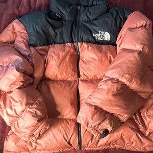 PINK  and yellow NORTH FACE COAT XXL used